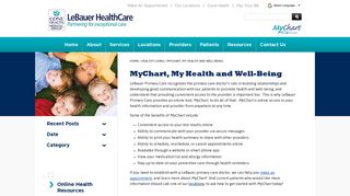 MyChart, My Health and Well-Being - LeBauer HealthCare