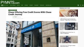 Chase Credit Journey Offers Free Credit Scores | PYMNTS.com