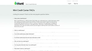 Mint Credit Monitor - FAQs
