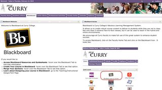 Blackboard - MyCurry - Curry College