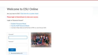 Login - East Stroudsburg University Pennsylvania - D2L