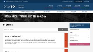 My Dawson – Information Systems and Technology - Dawson College