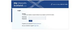 Tenants login here - my|deposits Scotland