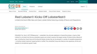 Red Lobster® Kicks-Off Lobsterfest® - PR Newswire