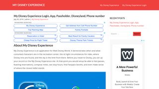 MY DISNEY EXPERIENCE - My Disney Experience Login, App ...