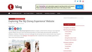 Exploring The 'My Disney Experience' Website - TouringPlans.com Blog