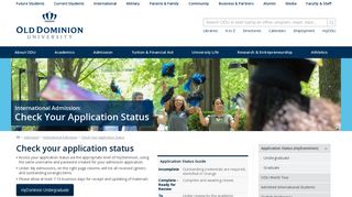 Check Your Application Status - Old Dominion University