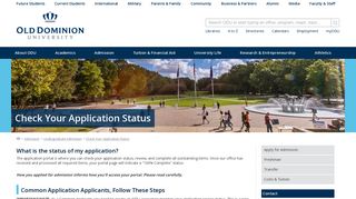 Check Your Application Status - Old Dominion University