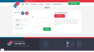 Sign In to order pizza online - Domino's Pizza Malaysia
