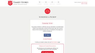 The Salvation Army Family Stores | Pickup Donation Confirmation