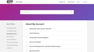 Help - My Account | Ebates