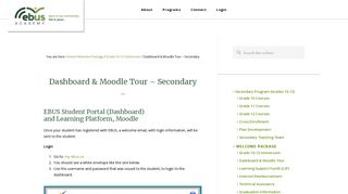 Dashboard & Moodle Tour - Secondary | EBUS Academy