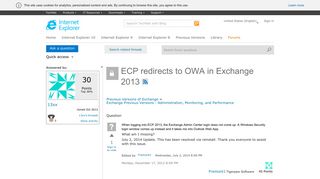 ECP redirects to OWA in Exchange 2013 - Microsoft