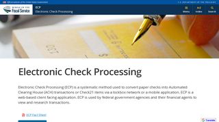 Electronic Check Processing - Bureau of the Fiscal Service