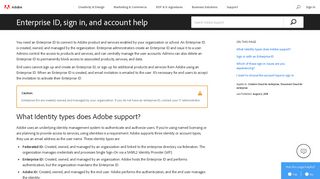 Enterprise ID, sign in, and account help - Adobe Help Center
