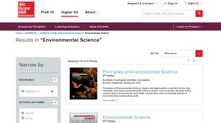 Environmental Science | McGraw-Hill Higher Education