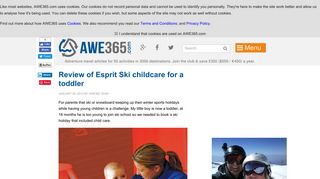 Review of Esprit Ski childcare for a toddler - AWE365