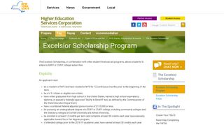NYS Higher Education Services Corporation - The Excelsior Scholarship