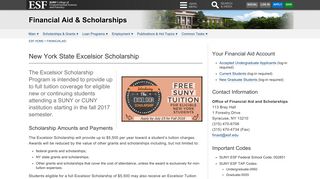New York State Excelsior Scholarship | Financial Aid and ... - SUNY ESF