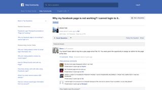 Why my facebook page is not working? i cannot login to it.. | Facebook ...