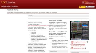 Home - FactSet - Research Guides at University of Southern California