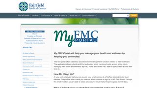 My FMC Portal - Fairfield Medical Center
