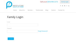 Family Room Login - Proof of Care