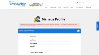 My Account | Profile Information | Walmart Family Mobile