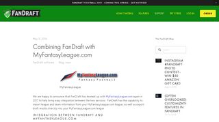 Combining FanDraft with MyFantasyLeague.com — FanDraft