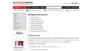 Managing Your Account | Help | My Favourite Magazines