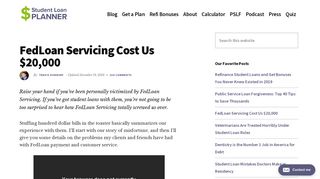 FedLoan Servicing Cost Us $20,000 | Student Loan Planner