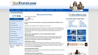 MyFerryLink Pet Policies - Pet Travel