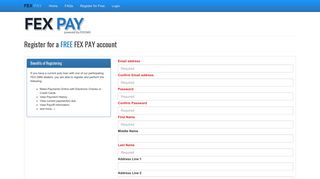 Register for Free - FEX PAY - Registration
