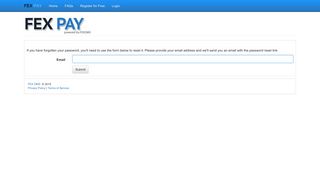 Forgot your password - FEX PAY - Registration