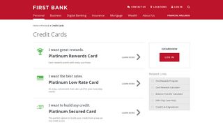 Personal Credit Cards | First Bank