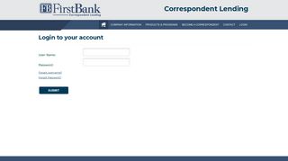 Login - FirstBank Mortgage - Correspondent Lending