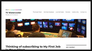 Thinking of subscribing to My First Job in TV or Film? – TV Watercooler