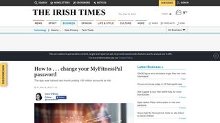 How to . . . change your MyFitnessPal password - The Irish Times