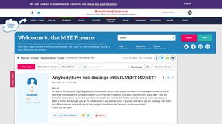 Anybody have had dealings with FLUENT MONEY? - MoneySavingExpert ...