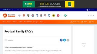Football Family FAQ's | Hyundai A-League
