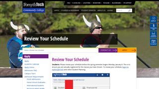 Review Your Schedule - Forsyth Tech