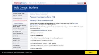 Password Management and FAQ - Fresno State