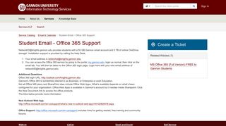 Service - Student Email - Office 365 ... - TeamDynamix