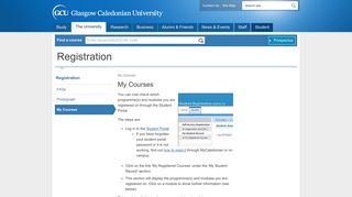 My Courses | Registration | Glasgow Caledonian University | Scotland ...