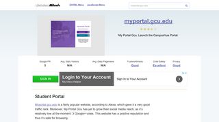 Myportal.gcu.edu website. Student Portal.