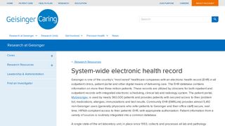 System-wide electronic health record - Geisinger