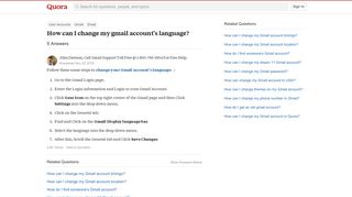 How to change my gmail account's language - Quora