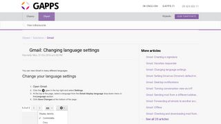 Gmail: Changing language settings : Gapps Tuki