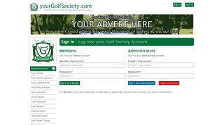 Sign In - Your Golf Society