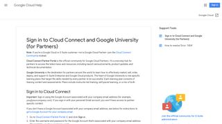 Sign in to Cloud Connect and Google University (for Partners ...